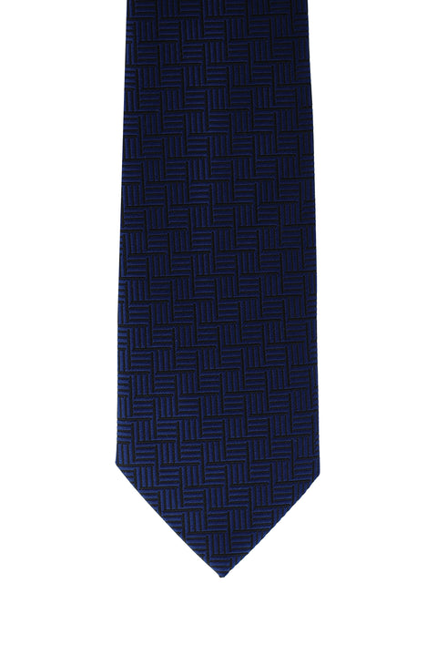 Koyu Lacivert Desenli Kravat