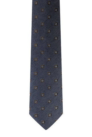  Orta Lacivert Desenli Kravat