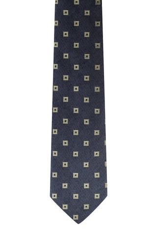  Koyu Lacivert Desenli Kravat