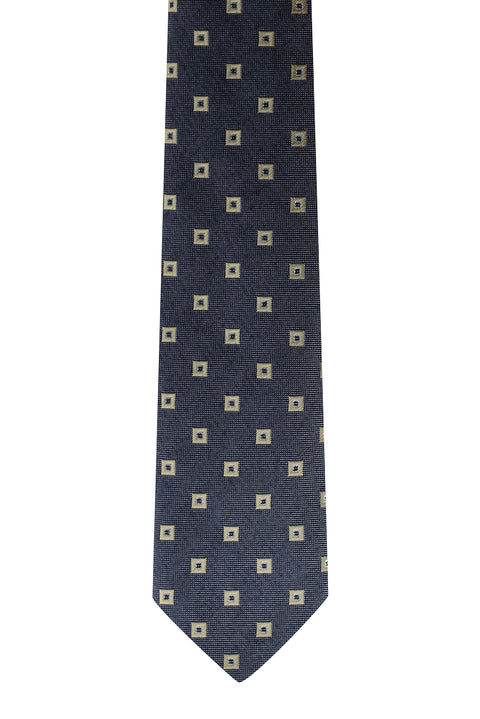 Koyu Lacivert Desenli Kravat