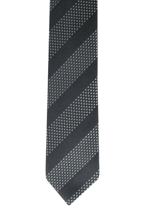 Koyu Füme Desenli Kravat