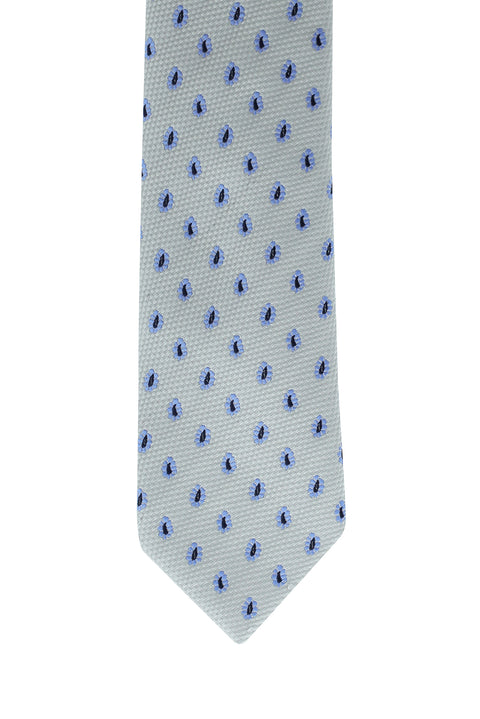 Orta Gri Şal Desenli Kravat