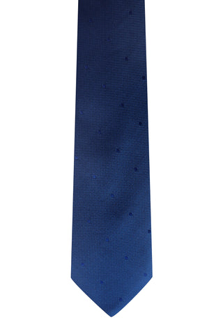  Koyu Lacivert Puantiye Desenli Kravat