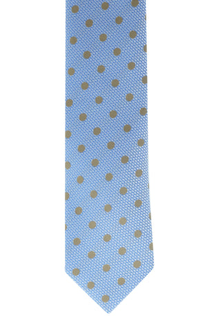  Mavi Puantiye Desenli Kravat