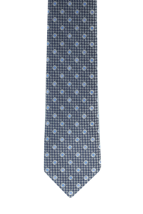 Koyu Lacivert Desenli Kravat