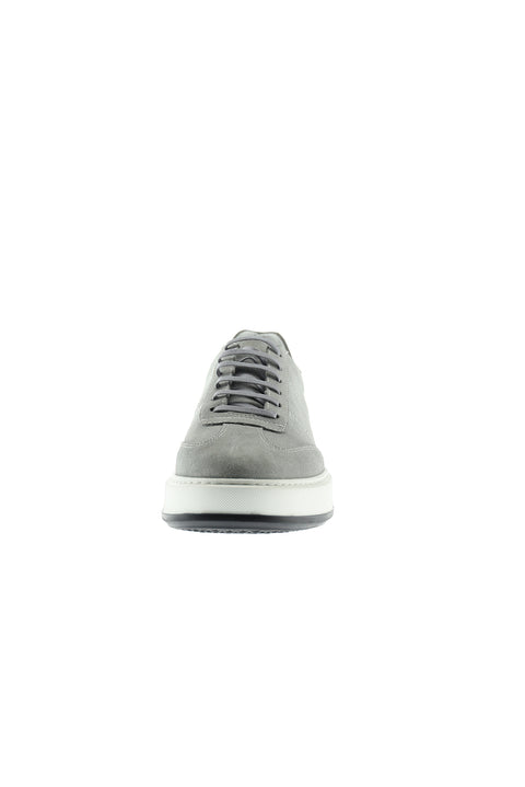 Medium Grey Leather Sneaker Shoes