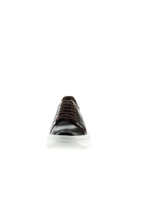 Medium Brown Leather Sneaker Shoes