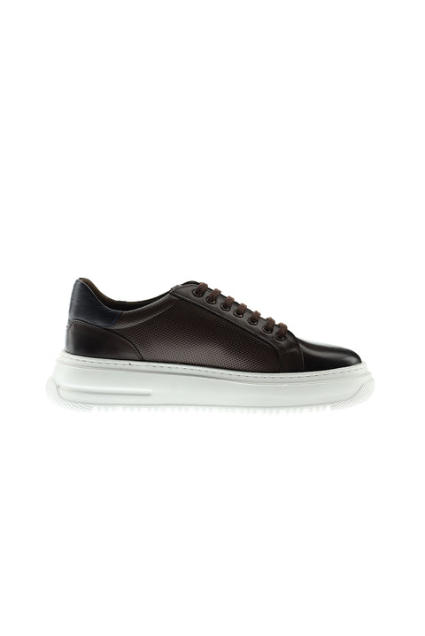 Medium Brown Leather Sneaker Shoes