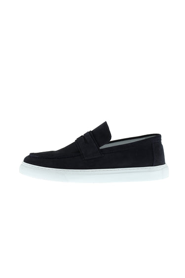Orta Lacivert Casual Loafer Nubuk Deri Ayakkabı