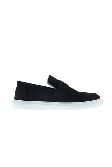 Orta Lacivert Casual Loafer Nubuk Deri Ayakkabı