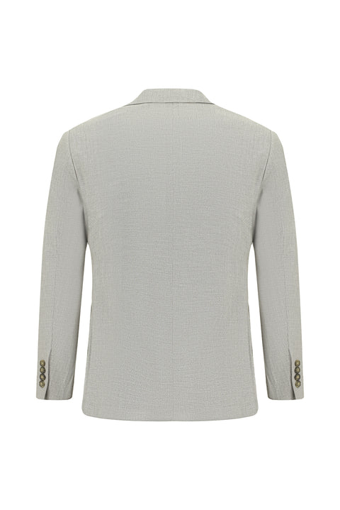 Orta Gri 7 Drop Slim Fit Dar Kesim Keten Karışımlı Beli Lastikli İpli Takım Elbise