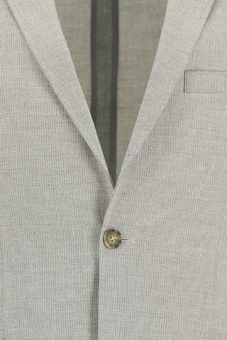  Orta Gri Super Slim Fit Ekstra Dar Kesim Keten Karışımlı Beli Lastikli İpli Takım Elbise