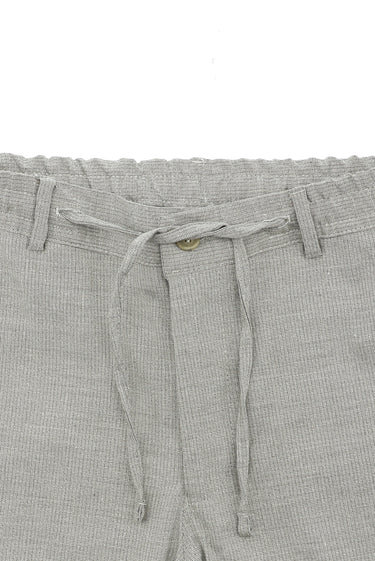 Orta Gri 7 Drop Super Slim Fit Eksra Dar Kesim Keten Karışımlı Beli Lastikli İpli Takım Elbise