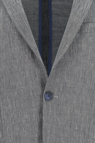  Orta Lacivert Super Slim Fit Ekstra Dar Kesim Keten Karışımlı Beli Lastikli İpli Takım Elbise