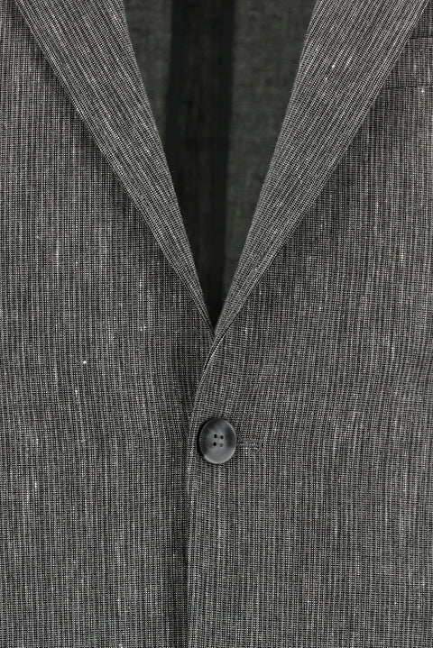 Koyu Antrasit 7 Drop Slim Fit Dar Kesim Keten Karışımlı Beli Lastikli İpli Takım Elbise