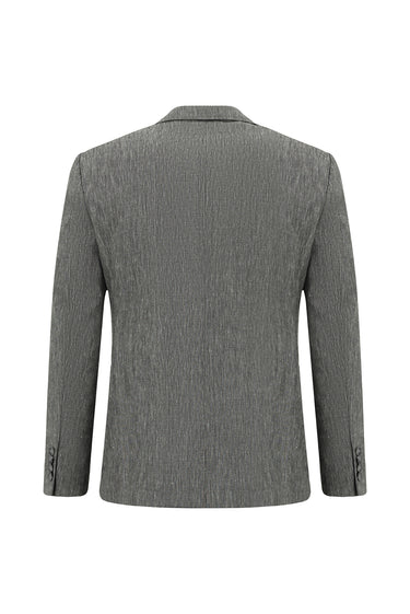 Koyu Antrasit Super Slim Fit Ekstra Dar Kesim Keten Karışımlı Beli Lastikli İpli Takım Elbise