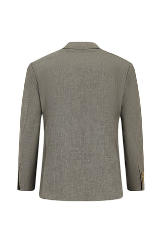  Aç?k Kahve  7 Drop Slim Fit Dar Kesim Keten Kar???ml? Kruvaze Tak?m Elbise-Ki??l?