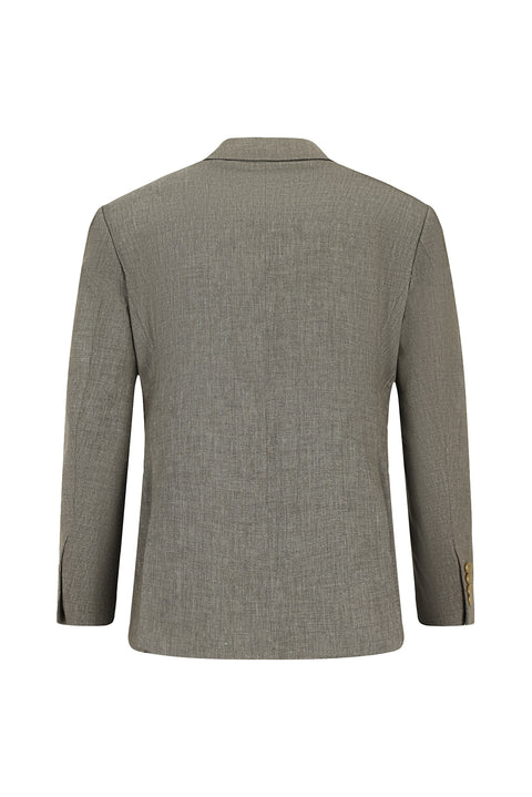 Açık Kahve  7 Drop Slim Fit Dar Kesim Keten Karışımlı Kruvaze Takım Elbise