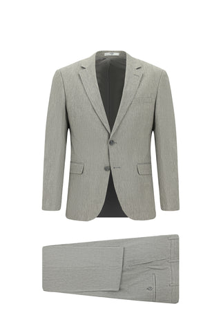  Orta Gri 7 Drop Slim Fit Dar Kesim Keten Karışımlı Takım Elbise