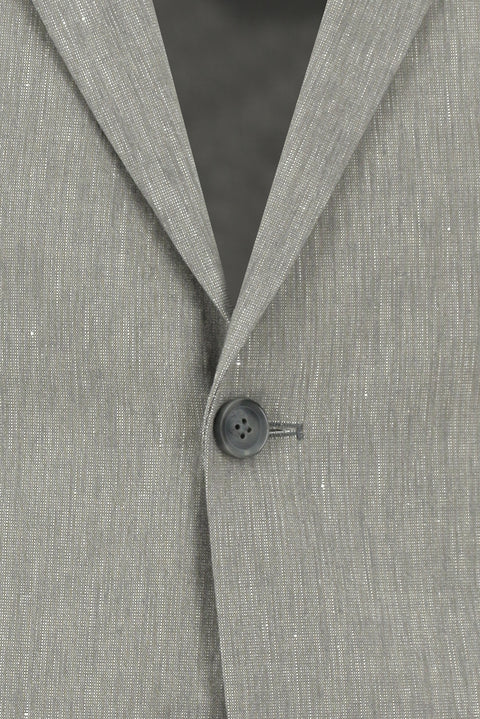 Orta Gri 7 Drop Slim Fit Dar Kesim Keten Karışımlı Takım Elbise