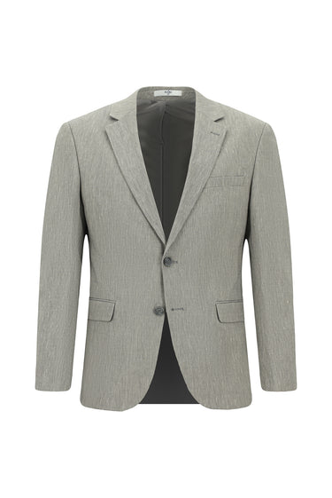 Orta Gri Slim Fit Dar Kesim Keten Karışımlı Takım Elbise