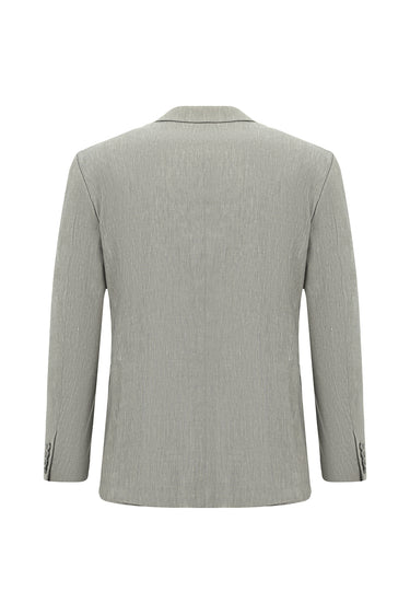 Orta Gri Slim Fit Dar Kesim Keten Karışımlı Takım Elbise