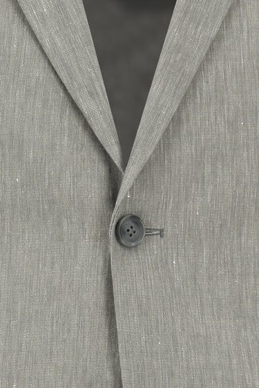 Orta Gri Slim Fit Dar Kesim Keten Karışımlı Takım Elbise