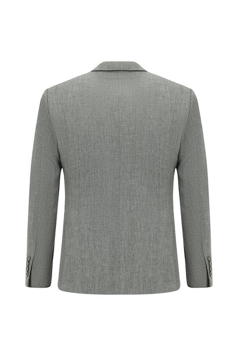 Orta Füme 7 Drop Super Slim Fit Eksra Dar Kesim Keten Karışımlı Spor Takım Elbise