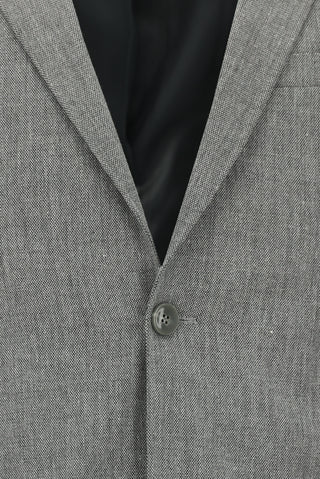  Orta Füme Super Slim Fit Ekstra Dar Kesim Keten Karışımlı Spor Takım Elbise