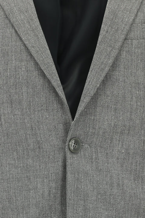 Orta Füme 7 Drop Super Slim Fit Eksra Dar Kesim Keten Karışımlı Spor Takım Elbise