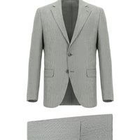 Açık Füme 7 Drop Slim Fit Dar Kesim Keten Karışımlı Takım Elbise