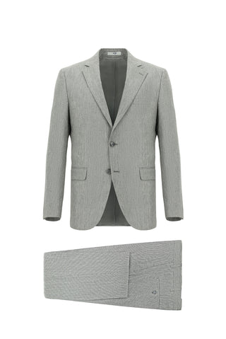  Açık Füme 7 Drop Slim Fit Dar Kesim Keten Karışımlı Takım Elbise