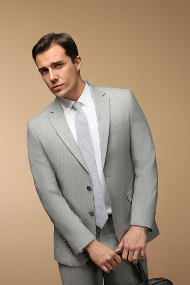 Açık Füme 6 Drop Regular Fit Standart Kesim Keten Karışımlı Takım Elbise