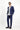 Koyu Lacivert Super Slim Fit Ekstra Dar Kesim Beli Lastikli İpli Çizgili Ketenli Takım Elbise