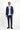 Koyu Lacivert Super Slim Fit Ekstra Dar Kesim Beli Lastikli İpli Çizgili Ketenli Takım Elbise