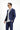 Koyu Lacivert Super Slim Fit Ekstra Dar Kesim Beli Lastikli İpli Çizgili Ketenli Takım Elbise