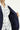 Koyu Lacivert Super Slim Fit Ekstra Dar Kesim Beli Lastikli İpli Çizgili Ketenli Takım Elbise