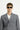 Orta Gri Super Slim Fit Ekstra Dar Kesim Desenli Kruvaze Ceket