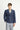 Orta Lacivert Super Slim Fit Ekstra Dar Kesim Desenli Kruvaze Ceket