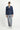 Orta Lacivert Slim Fit Dar Kesim Desenli Kruvaze Ceket