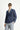 Orta Lacivert Super Slim Fit Ekstra Dar Kesim Desenli Kruvaze Ceket