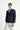 Koyu Lacivert Slim Fit Dar Kesim Desenli Kruvaze Ceket