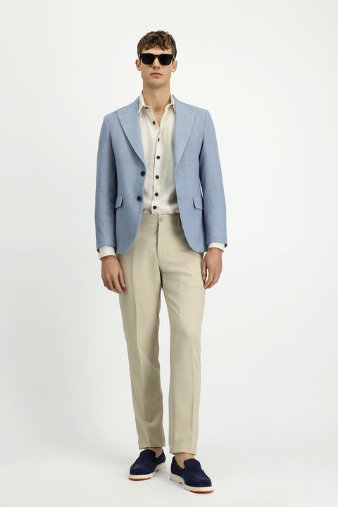 Mavi 7 Drop Slim Fit Dar Kesim Desenli Klasik Ceket