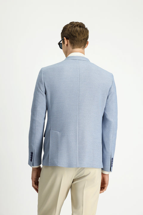Blue 6 Drop Regular Fit Standard Cut Patterned Classic Jacket