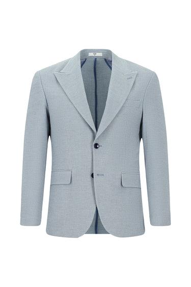 Mavi Relaxed Fit Rahat Kesim Desenli Klasik Ceket