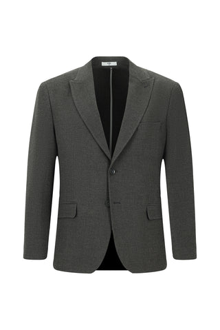  Açık Antrasit 4 Drop Relaxed Fit Rahat Kesim Desenli Klasik Ceket