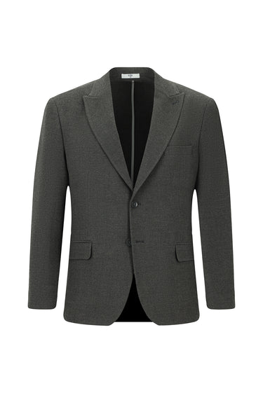 Açık Antrasit Slim Fit Dar Kesim Desenli Klasik Ceket