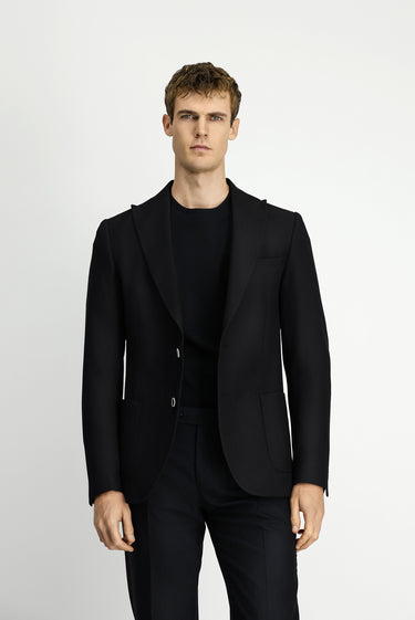  Siyah Muscle Fit Likralı Desenli Spor Ceket