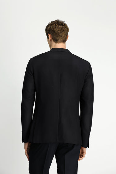 Siyah Regular Fit Likralı Desenli Spor Ceket