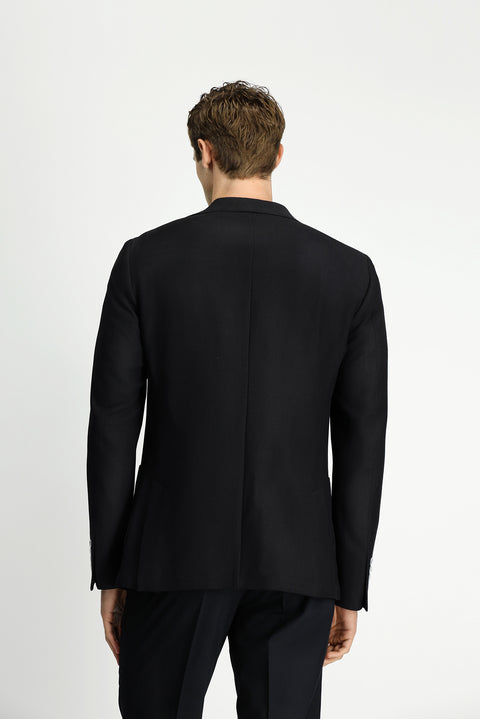 Black 6 Drop Regular Fit Standard Cut Lycra Patterned Sport Jacket